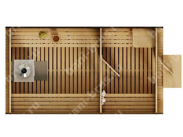 Кадробаня с удобной комнатой отдыха на три человека Волна, размер 4,53